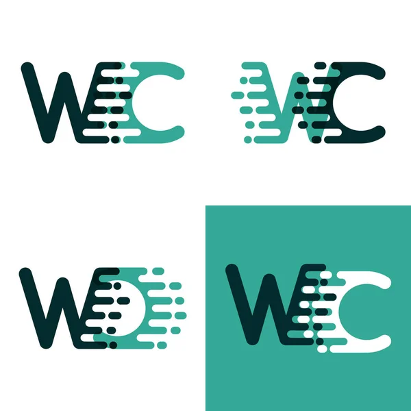Logotipo Letras Con Acento Verde Velocidad Verde Oscuro — Vector de stock