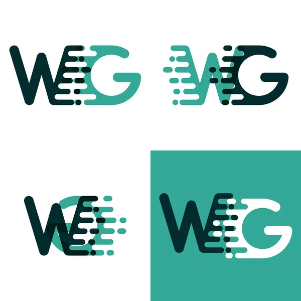 Logo Letras Con Acento Verde Velocidad Verde Oscuro — Vector de stock