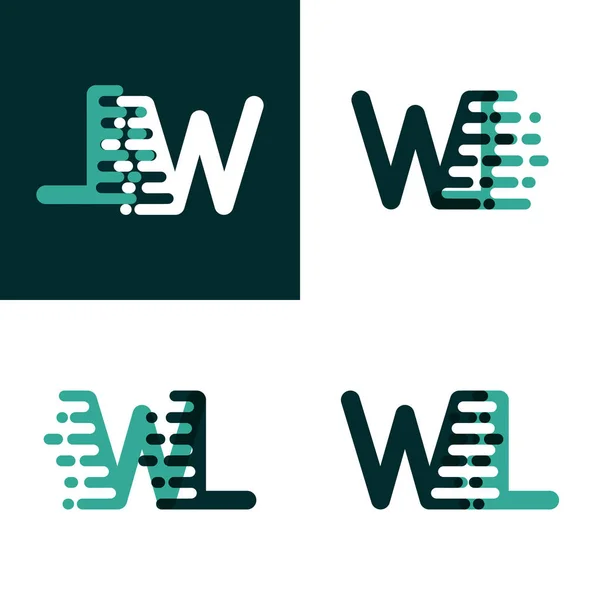 Logo Liter Akcentem Prędkości Zielony Ciemnozielony — Wektor stockowy