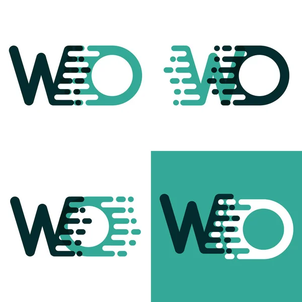 Logotipo Letras Con Acento Verde Velocidad Verde Oscuro — Vector de stock