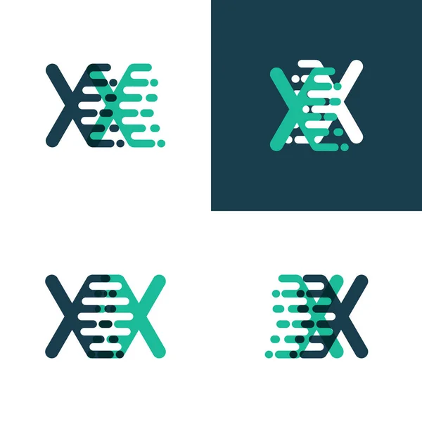 Aksan Hızı Yeşil Mavi Olan Harfli Logo — Stok Vektör
