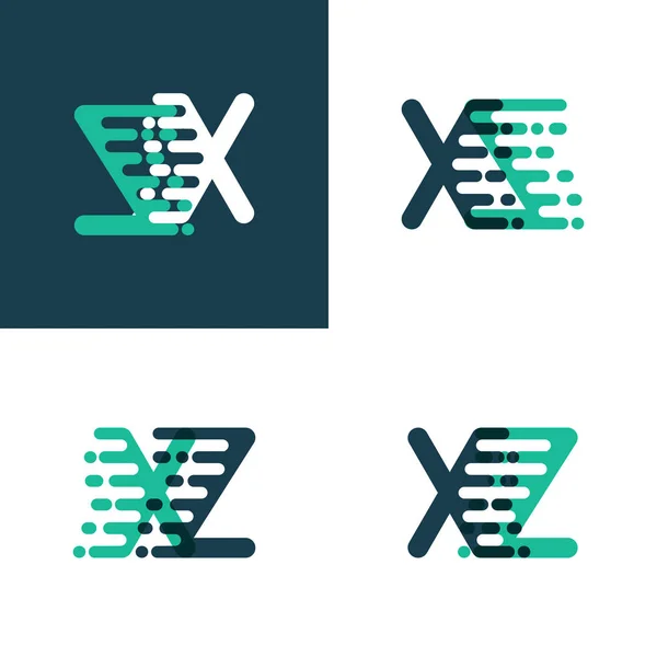 Aksan Hızı Yeşil Mavi Olan Harfli Logo — Stok Vektör