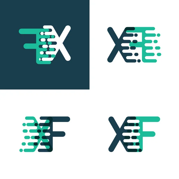 Logo Letras Con Acento Velocidad Verde Azul — Vector de stock