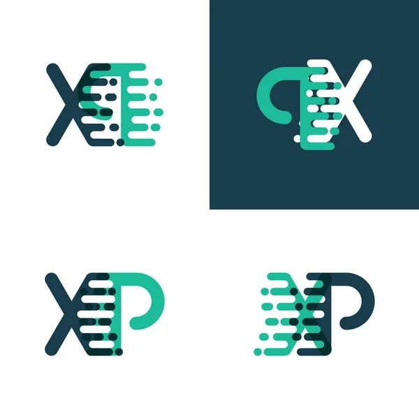 Lettres Logo Avec Accent Vitesse Vert Bleu — Image vectorielle