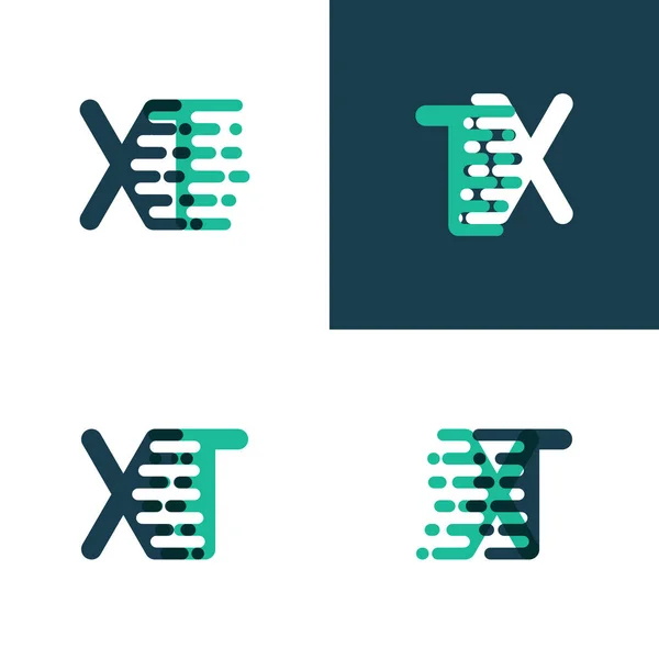 Harfleri Logo Vurgu Hızı Yeşil Mavi — Stok Vektör