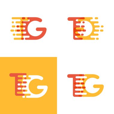 Tg harfleri logo vurgu hızı yumuşak turuncu ve sarı