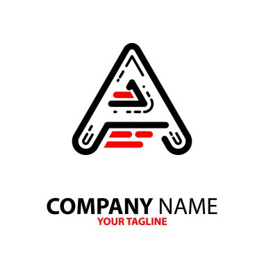 Siyah kırmızı bir üçgen.