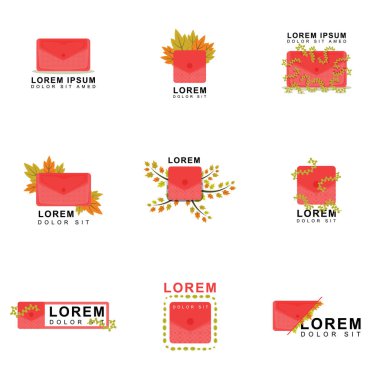 Giyim şirketleri, tekstil, moda, endüstriyel ürünler için yeşil bitkilerin süslendiği dokuz adet pembe çanta logosu üretildi. Kumaş kağıt ve plastik gibi çeşitli ortamlarda uygulanması kolay.