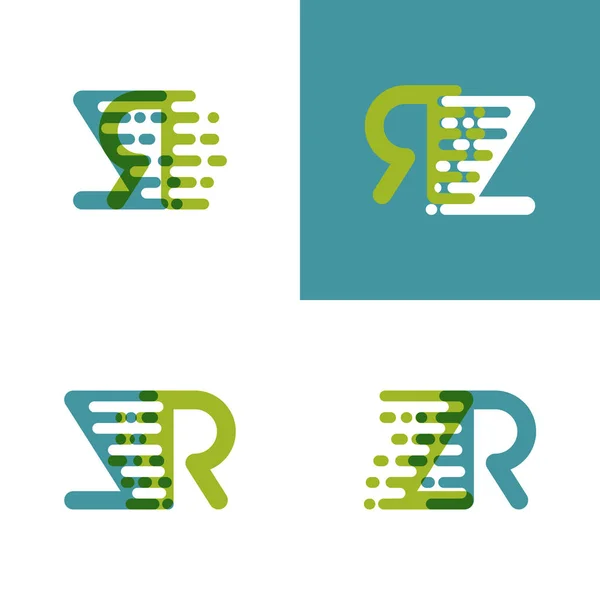 Logo Lettere Con Accento Velocità Verde Blu — Vettoriale Stock