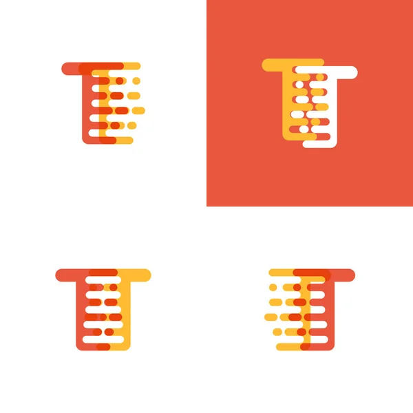 Logotipo Letras Con Acento Velocidad Suave Naranja Amarillo — Vector de stock