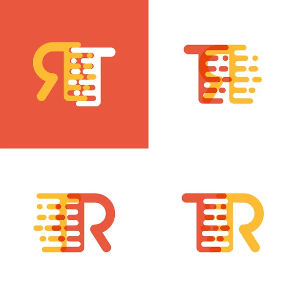 重音速度慢 橙色和黄色的字母标识 — 图库矢量图片