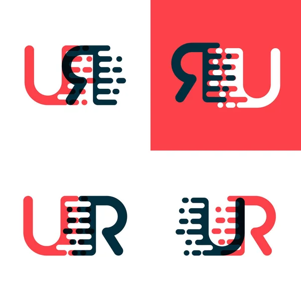 Logotipo Letras Con Acento Velocidad Rojo Oscuro Azul Oscuro — Vector de stock