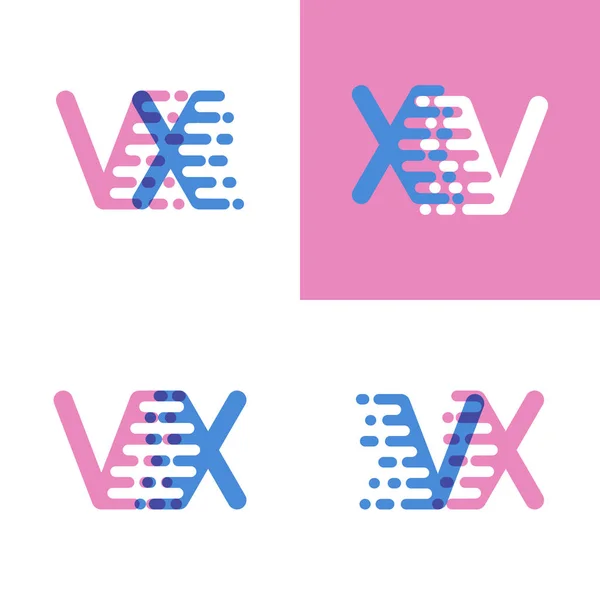 Logotipo Letras Con Acento Velocidad Rosa Suave Azul Suave — Vector de stock