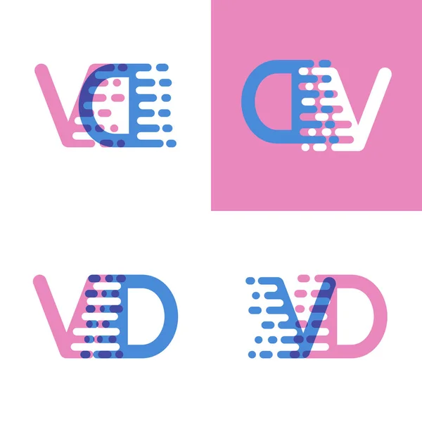 Logo Letras Con Acento Velocidad Rosa Suave Azul Suave — Vector de stock