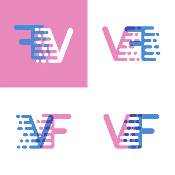 Logotipo Letras Con Acento Velocidad Rosa Suave Azul Suave — Vector de stock