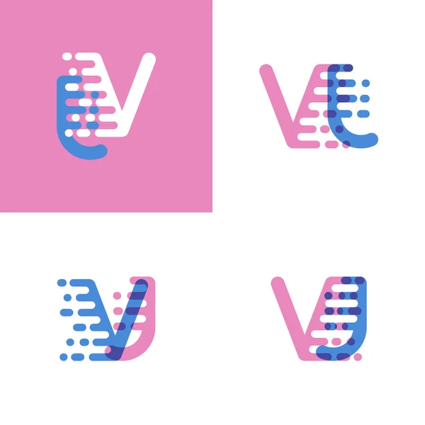 Logotipo Letras Con Acento Velocidad Rosa Suave Azul Suave — Vector de stock