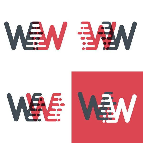 Wauw Letters Logo Met Accent Snelheid Roze Donkergrijs — Stockvector