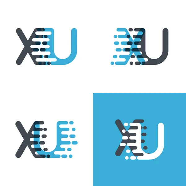 Logotipo Letras Con Acento Velocidad Azul Suave Gris Suave — Vector de stock