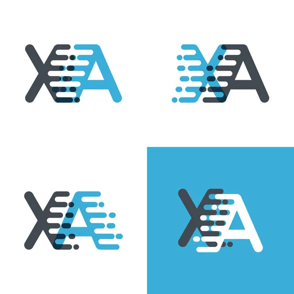 Logo Letras Con Velocidad Acento Azul Suave Gris Suave — Vector de stock