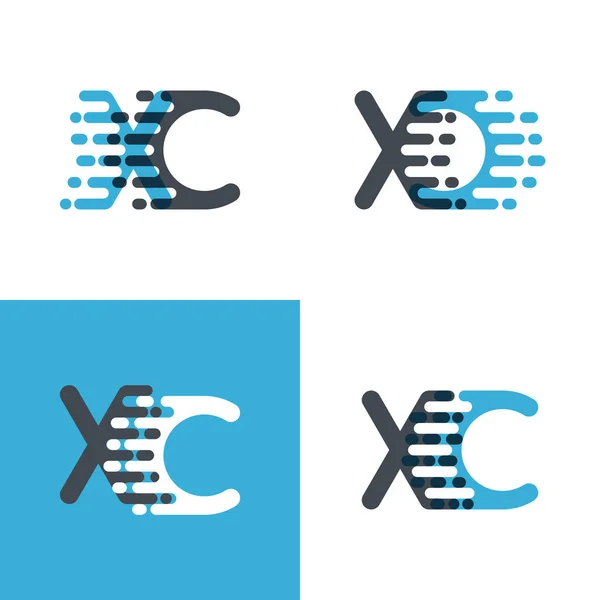Logo Letras Con Acento Velocidad Azul Suave Gris Suave — Vector de stock