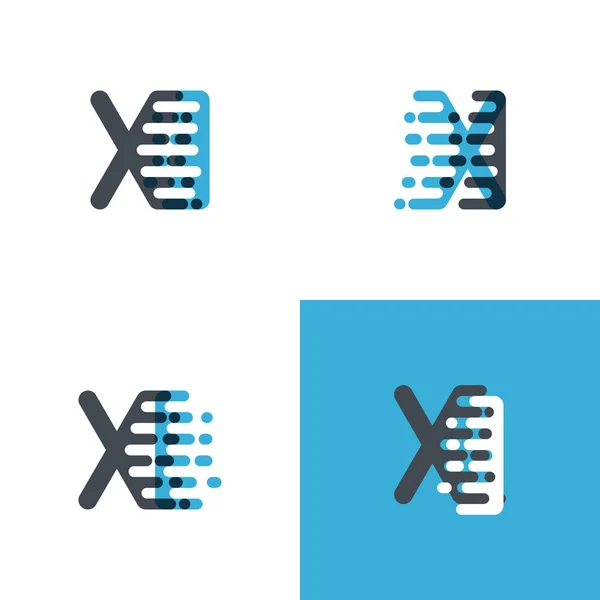 Logo Letras Con Velocidad Acento Azul Suave Gris Suave — Vector de stock