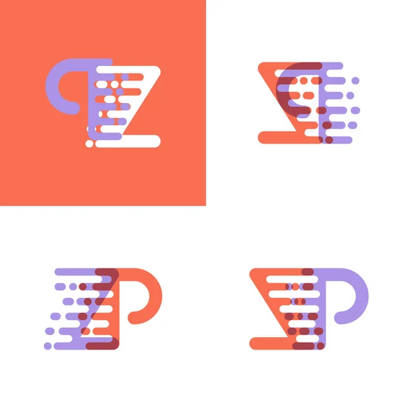 Logotipo Letras Con Acento Velocidad Naranja Lavanda — Vector de stock