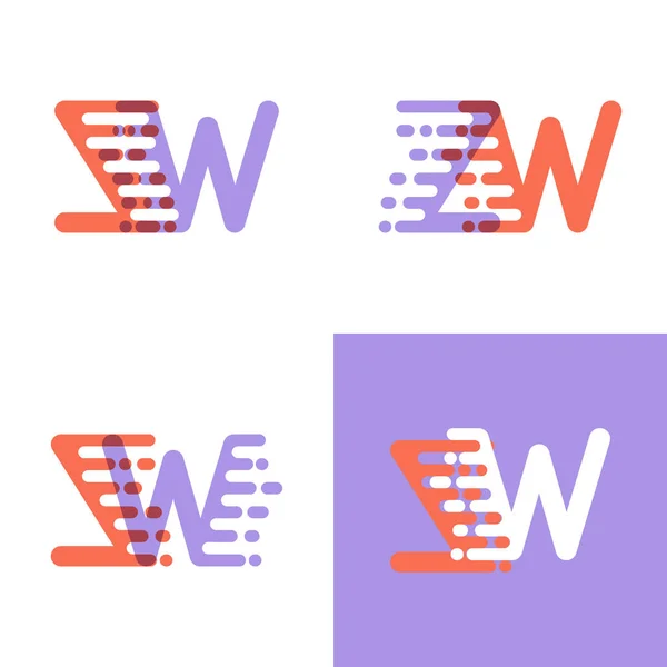 Logotipo Letras Con Acento Velocidad Naranja Lavanda — Vector de stock