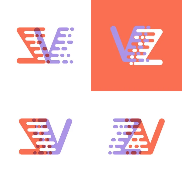 Logotipo Letras Con Acento Velocidad Naranja Lavanda — Vector de stock