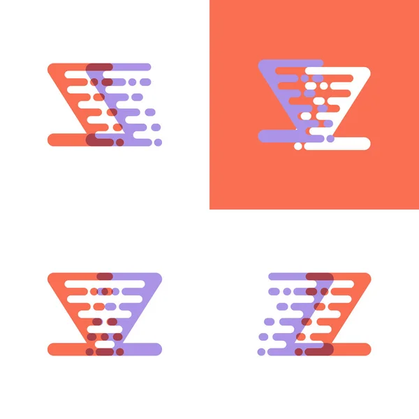 Logotipo Letras Con Acento Velocidad Naranja Lavanda — Vector de stock