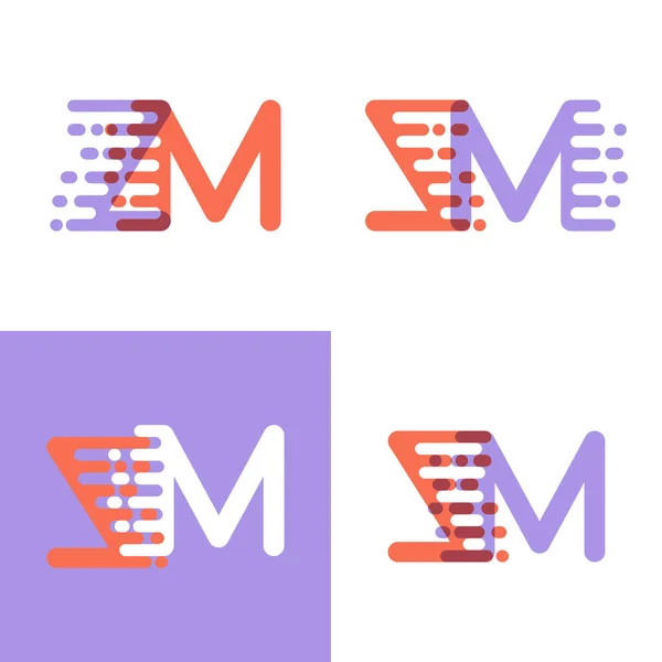 Logotipo Letras Con Acento Velocidad Naranja Lavanda — Vector de stock