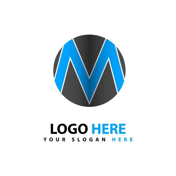 M  blue black logo letter