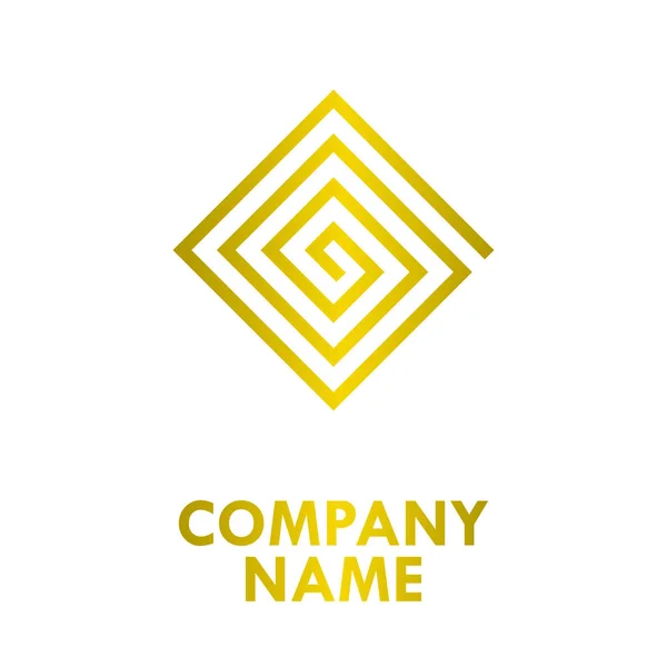 Rectangle Gold Logo Design — Stock Vector