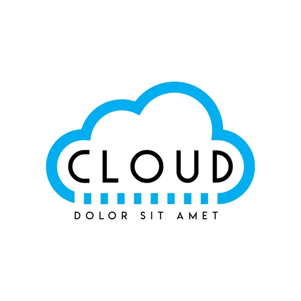 Logo Nuage Bleu Avec Les Mots Cloud Milieu Les Points — Image vectorielle