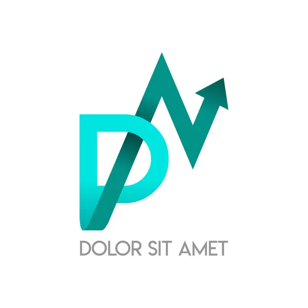 Lettre Finances Logo Vert — Image vectorielle