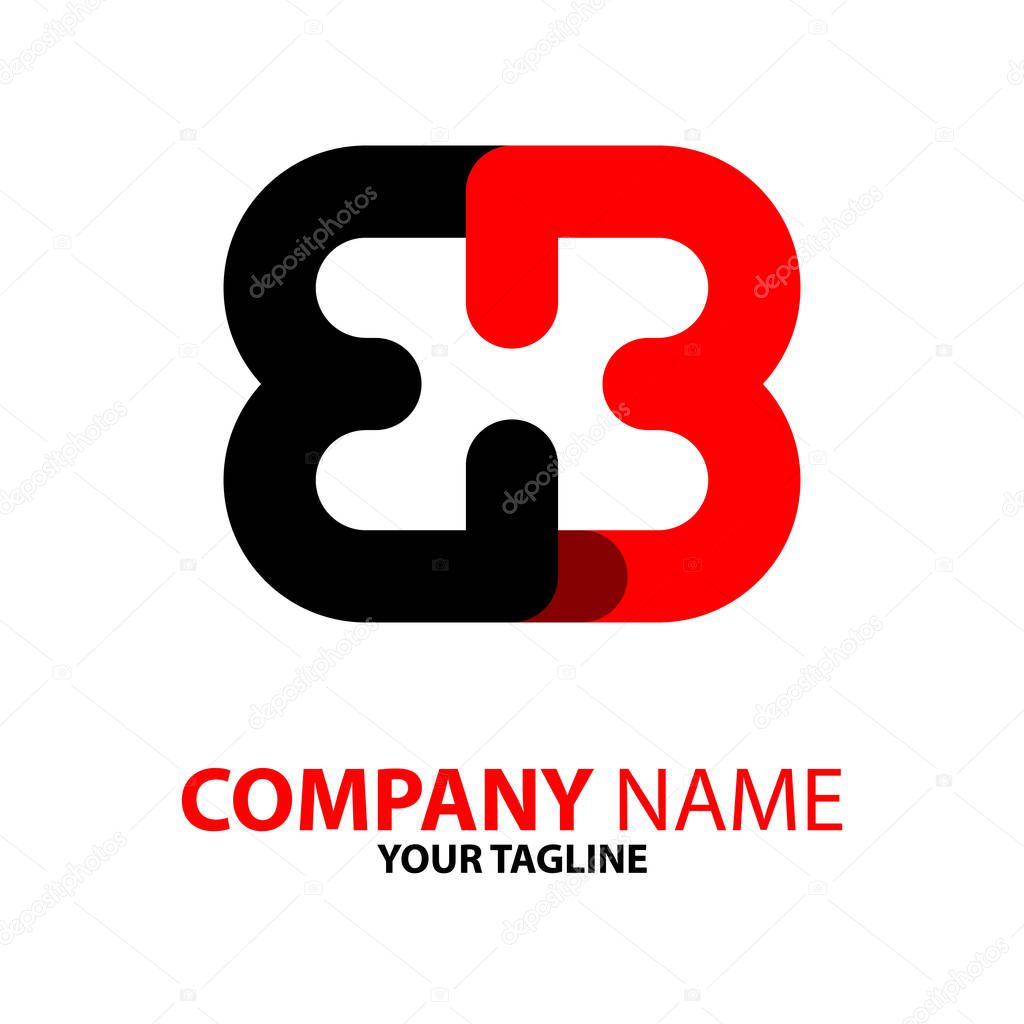 Bb butterfly red black logo concept
