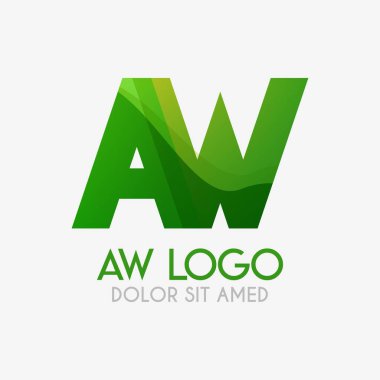 Çarpıcı renklere ve derecelendirmelere sahip Aw logosu, endüstriyel, perakende, iş, şirket için modern ve basit. Bu Wa logosu çevrimiçi ve çevrimdışı medya için hem web, mobil, logo, broşür, flaye