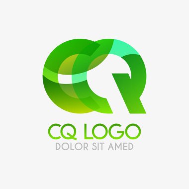Çarpıcı renklere ve derecelendirmelere sahip CQ logosu, endüstriyel, perakende, iş, şirket için modern ve basit. Bu Qc logosu çevrimiçi ve çevrimdışı medya için hem web, mobil, logo, broşür, flaye