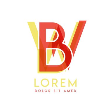 Wb renkli logo tasarımı, pembe turuncu ve gri renkli, yaratıcı iş ve reklamlar için kullanılabilir. Bw logosu kabarcıklar ve noktalarla doludur, şirketin tüm alanları için kullanılabilir