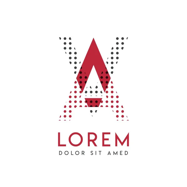 Logotipo Con Color Gris Rojo Que Puede Utilizar Para Las — Archivo Imágenes Vectoriales