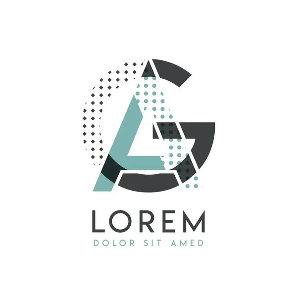 Modern Logo Tasarımı Gri Mavi Renkli Yaratıcı Endüstri Kağıt Baskı — Stok Vektör