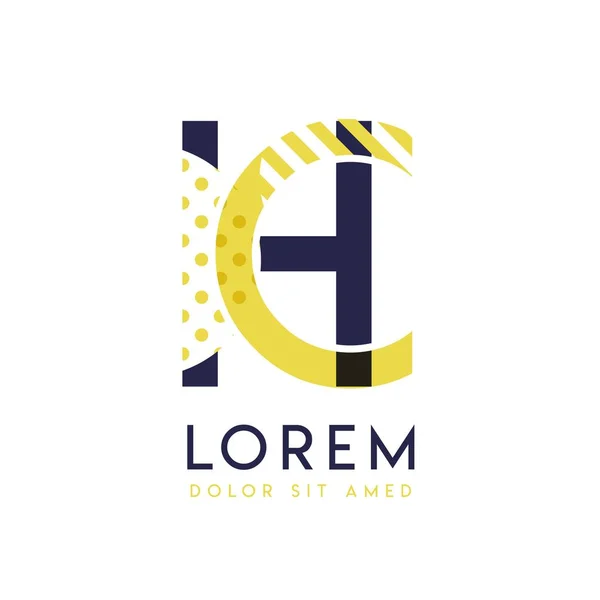 Einfaches Logo Design Mit Gelber Und Lila Farbe Das Für — Stockvektor