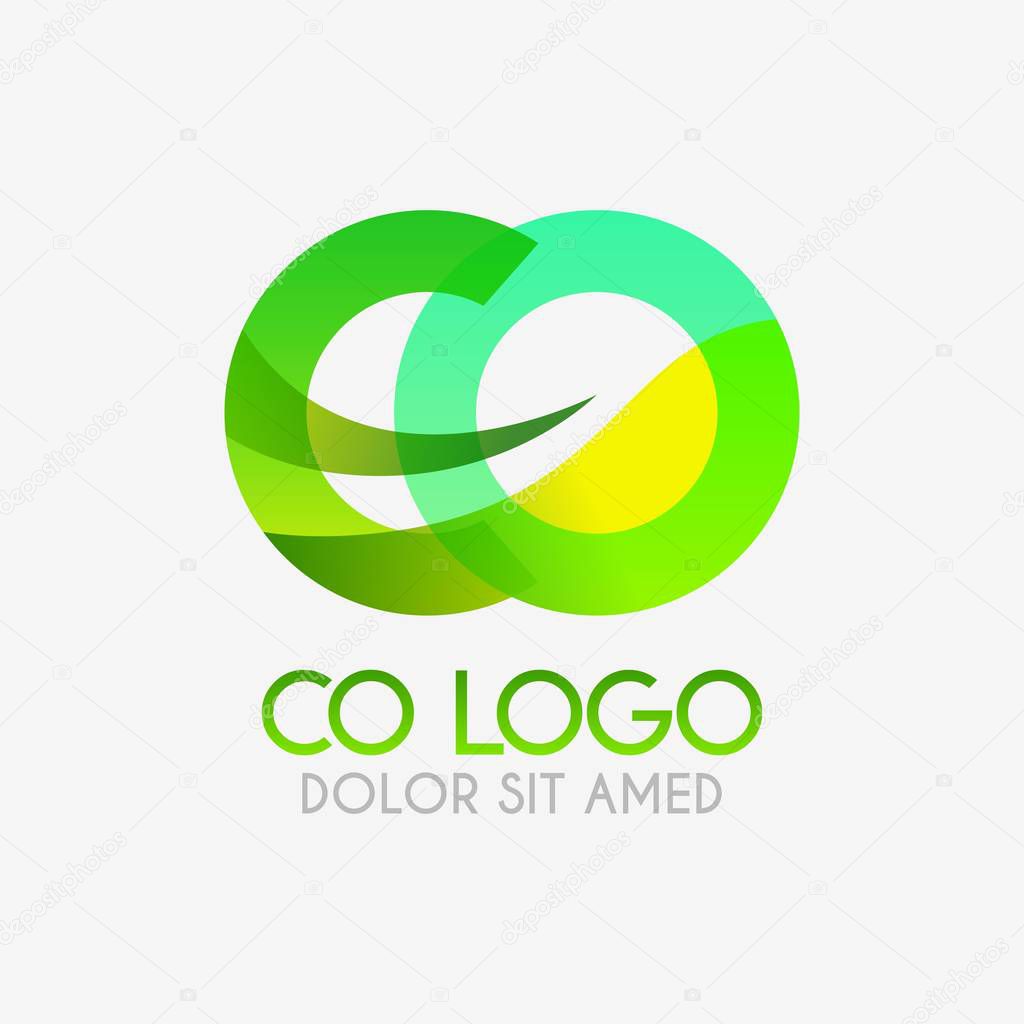 The CO logo with striking colors and gradations, modern and simple for industrial, retail, business, corporate. this OC logo made for online and offline media both web, mobile, logo, brochure, flaye