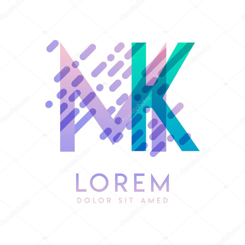 MK logo with the theme of galaxy speed and style that is suitable for creative and business industries. KM Letter Logo design for all webpage media and mobile, simple, modern and colorfu