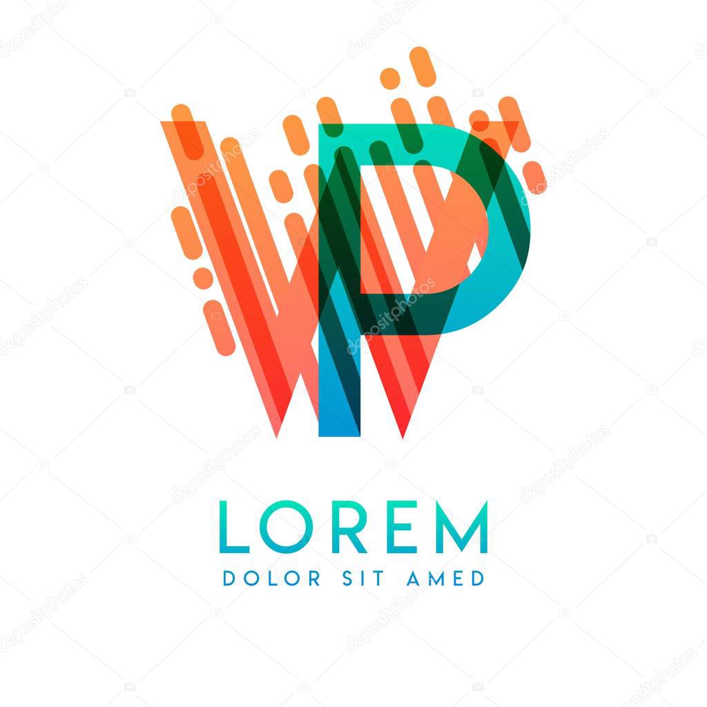 WP logo with the theme of galaxy speed and style that is suitable for creative and business industries. PW Letter Logo design for all webpage media and mobile, simple, modern and colorfu