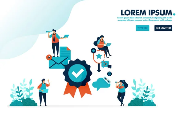 Garanti rozeti ve müşteri memnuniyeti garantisi. Kalite doğrulama ve doğrulama. İniş sayfası, web, afiş, şablon, mobil uygulamalar, el ilanı, poster, pazarlama, tanıtım, reklam, belge, reklamlar için basit tik sembolü çizimi