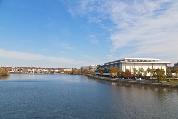 Washington Panorama Rivière Potomac Avec John Kennedy Center Performing Arts — Photo