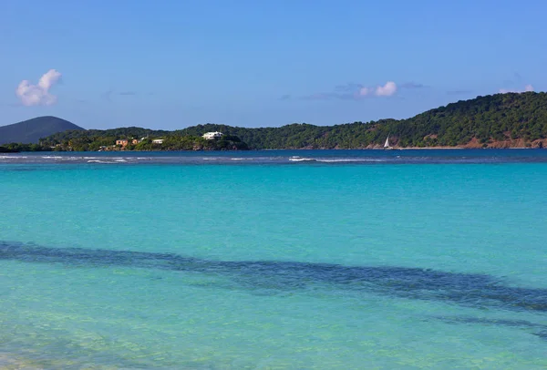 Azuurblauwe Wateren Van Caribische Zee Buurt Van Het Eiland Van — Stockfoto