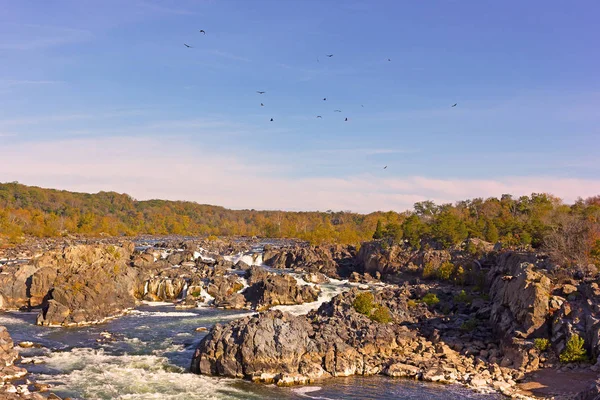 Potomac Folyó Vízesések Panorama Great Falls State Park Ban Virginia — Stock Fotó