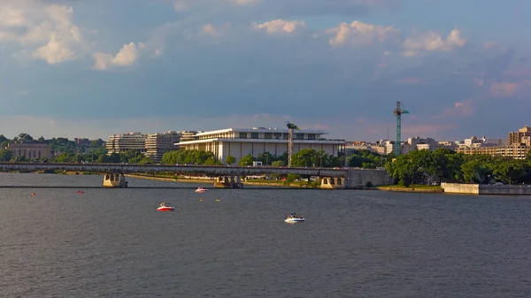 Potomac River Waterfront Panorama Washington Actividades Náuticas Atardecer Río — Foto de Stock