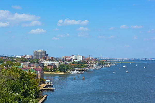 Een Panoramisch Uitzicht Oude Stad Alexandria Waterfront Virginia Usa Potomac — Stockfoto